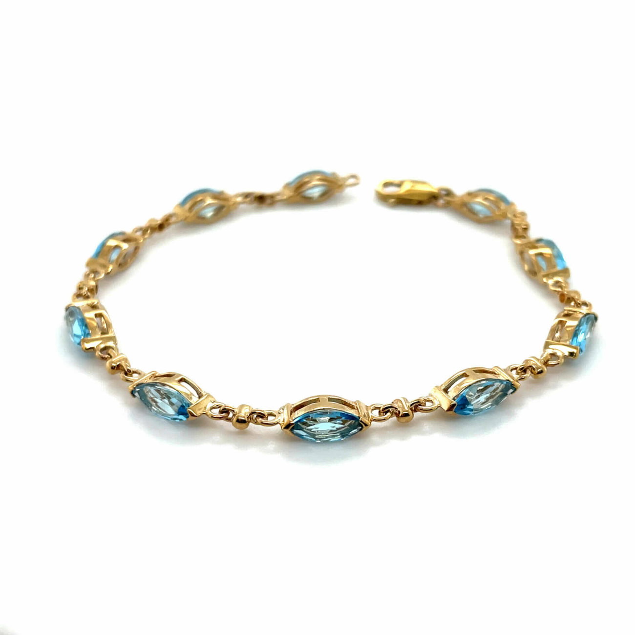 Yellow Gold Blue Topaz Bracelet