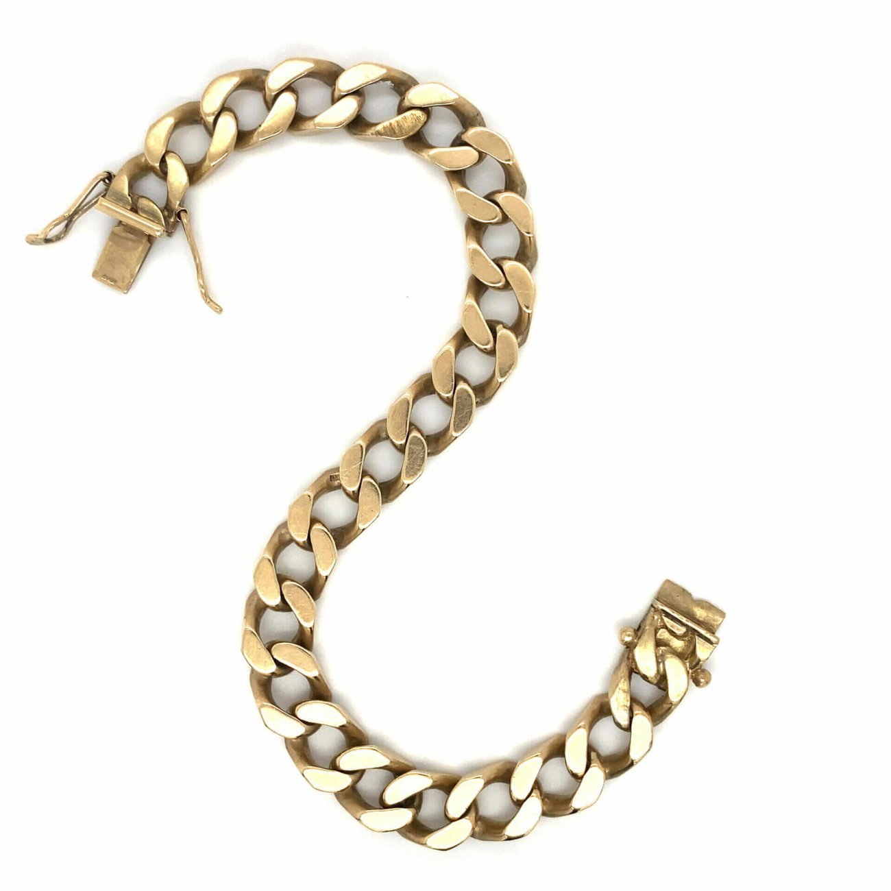 Vintage Yellow Gold Heavy Curb Bracelet