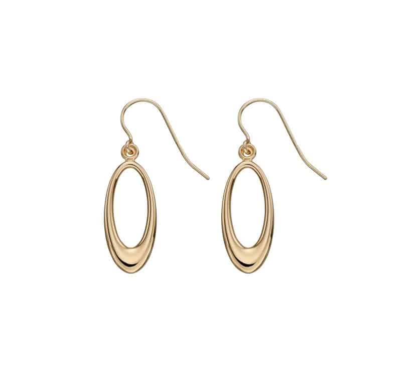 9ct Yellow Gold Open Oval Earrings