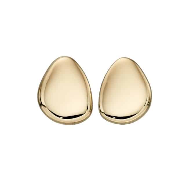 9ct Yellow Gold Organic Pebble Stud Earrings
