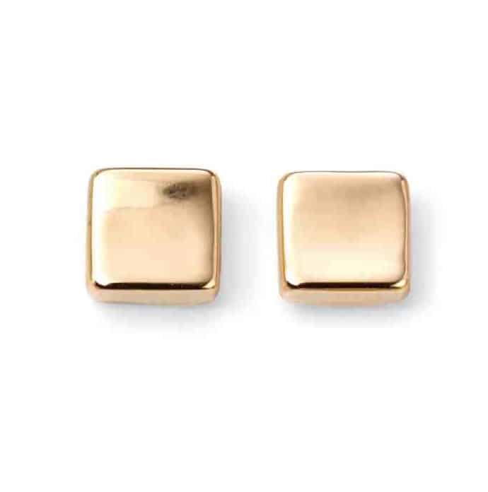 9ct Yellow Gold Square Stud Earrings