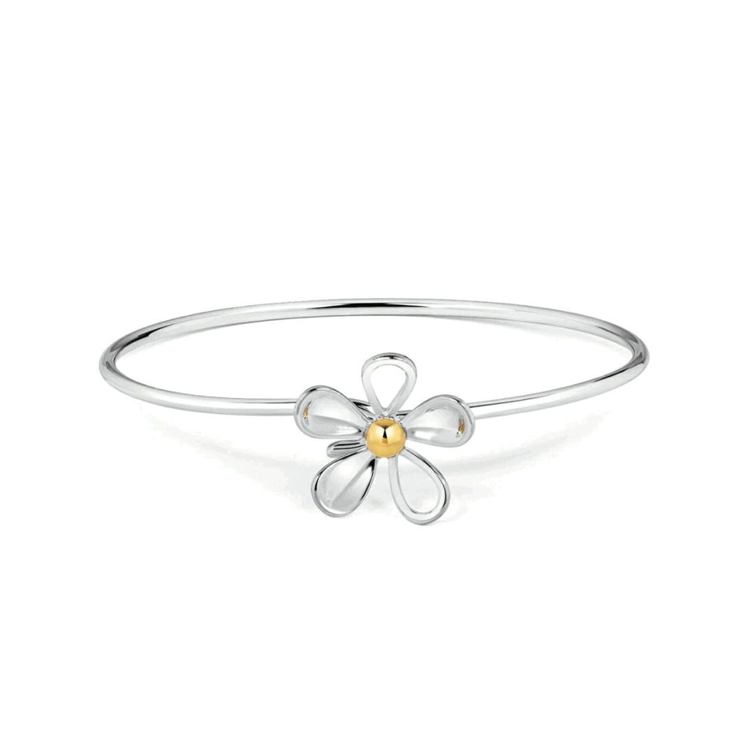 Sterling Silver Daisy Bangle