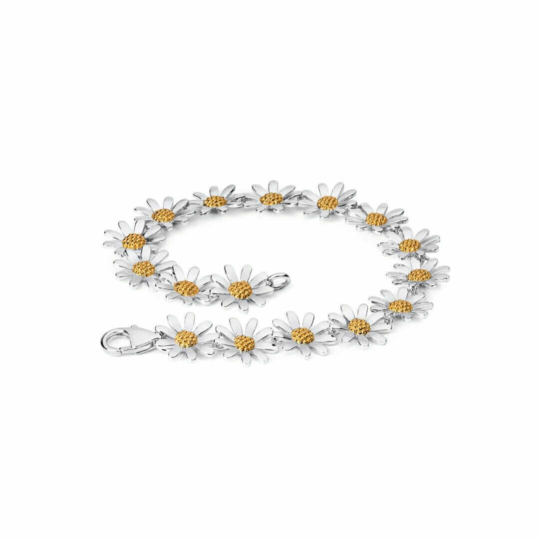 Sterling Silver Gold Vermeil Daisy Chain Bracelet