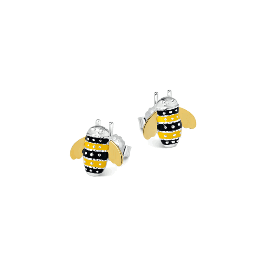 Sterling Silver Gold Vermeil Bee Stud Earrings