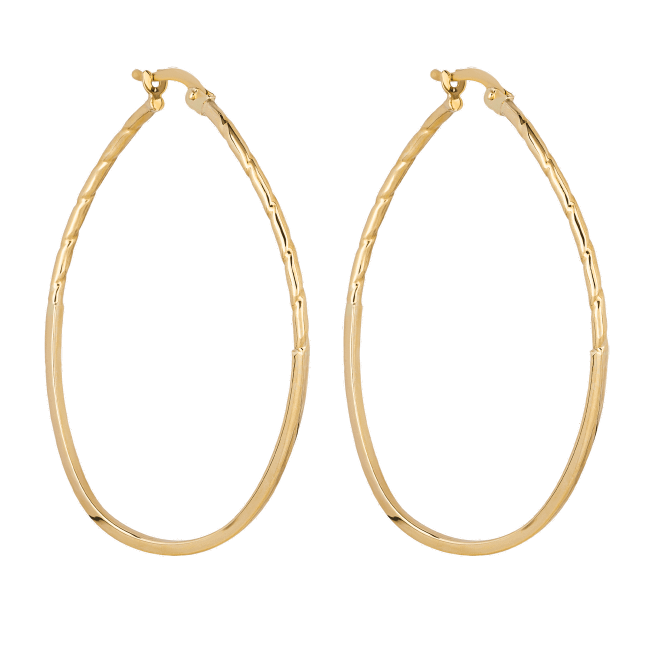 Yellow Gold Large Twist Hoop Earrings