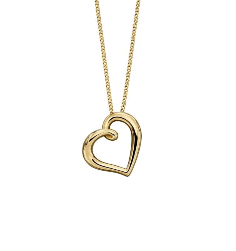 Yellow Gold Organic Heart Pendant
