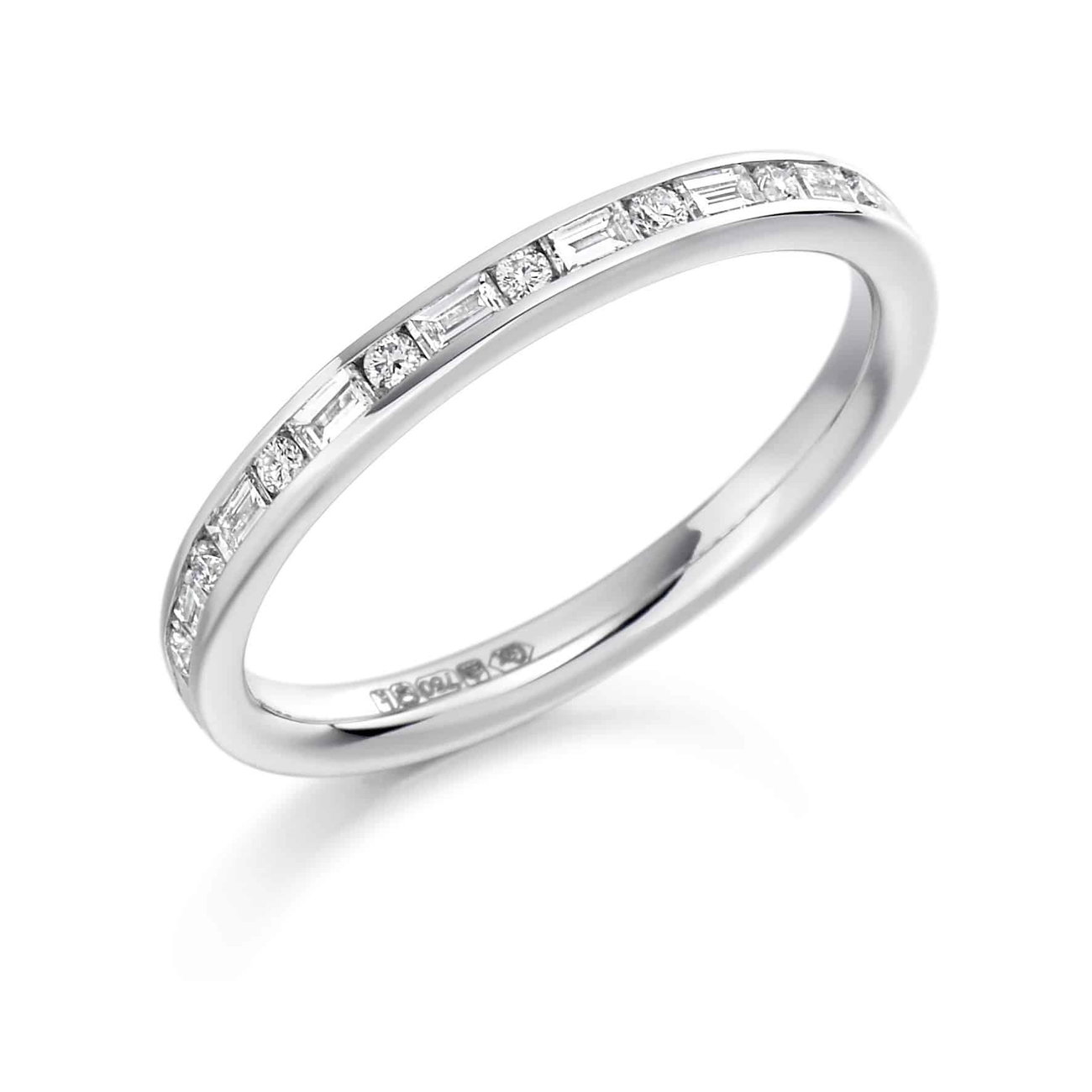 Channel Set Brilliant and Baguette Cut Diamond Eternity Ring 0.30ct