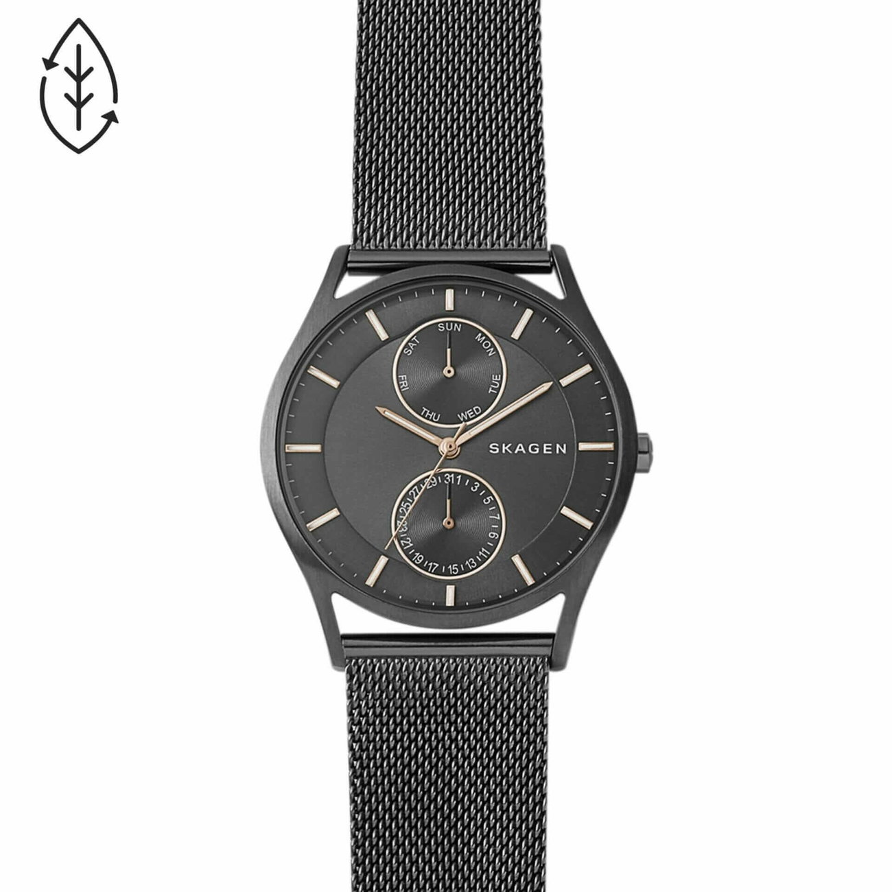 Holst Chronograph Charcoal Steel Mesh Multifunction Watch
