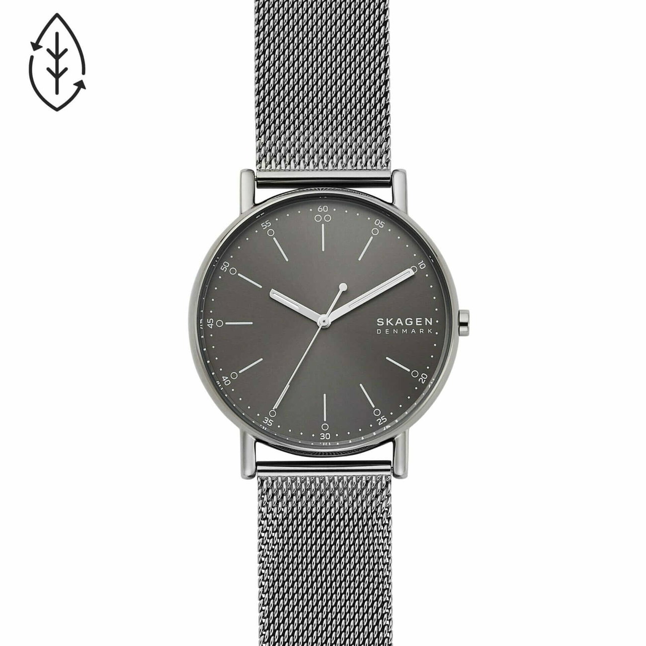 Signatur Three-Hand Grey Steel Mesh Watch
