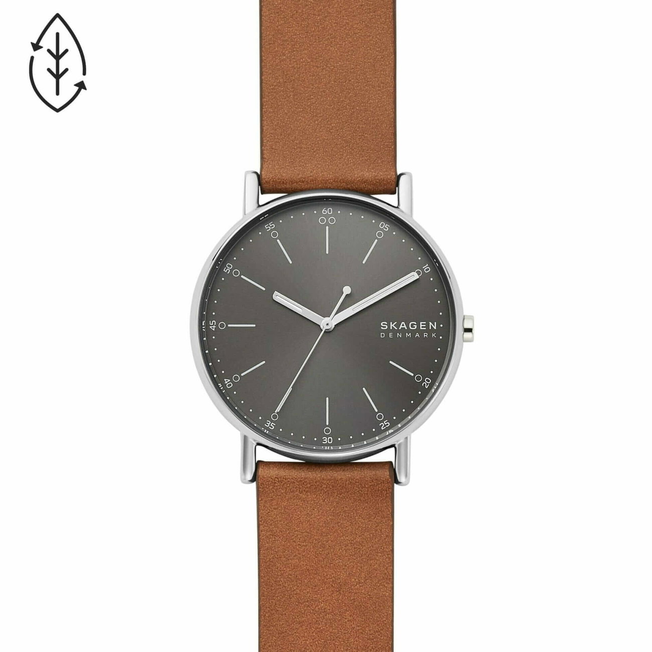 Signatur Three-Hand Medium Brown Leather Watch