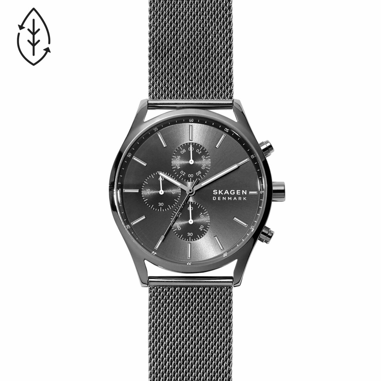 Holst Chronograph Charcoal Steel Mesh Watch