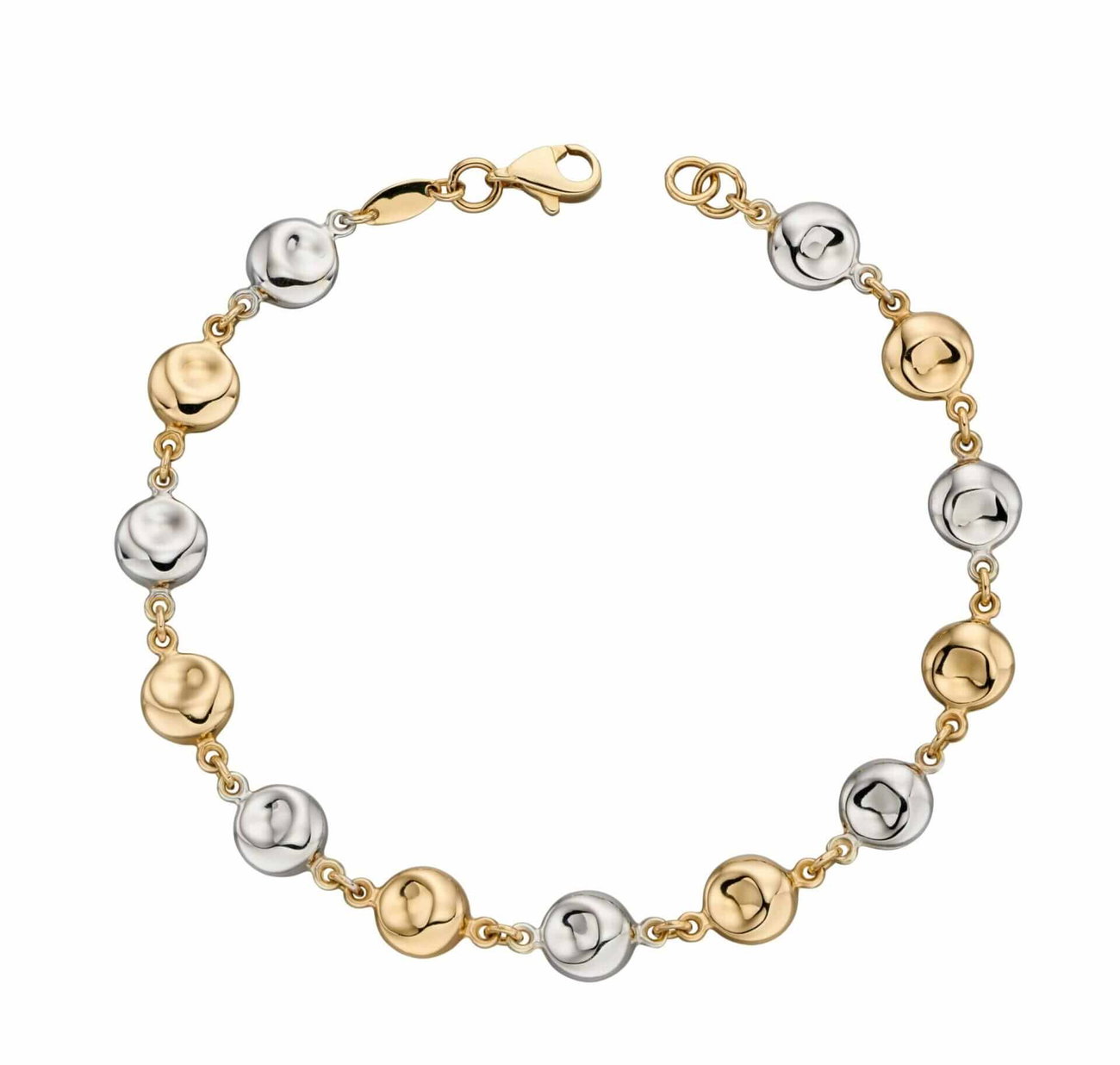 Organic Circle Disc Mixed Metal Bracelet