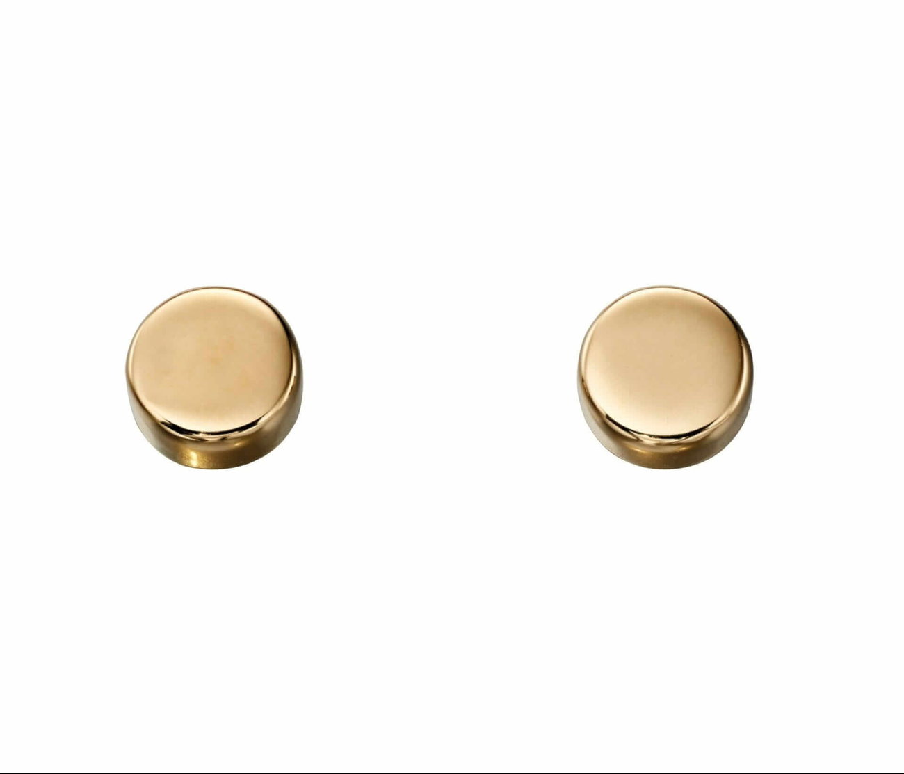 9ct Yellow Gold Plain Disc Stud Earrings