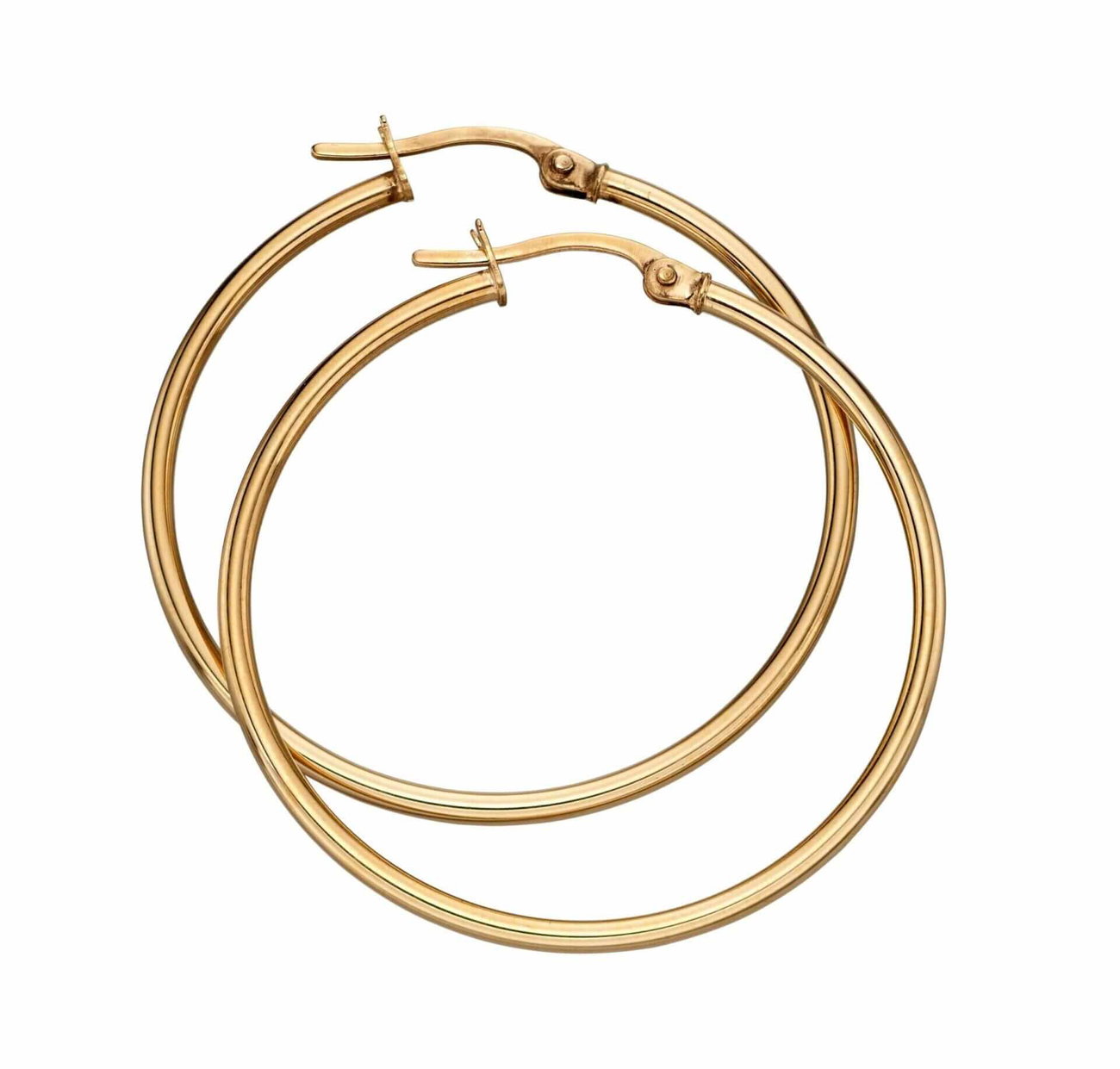 9ct Yellow Gold Hinged 30mm Hoop Earrings