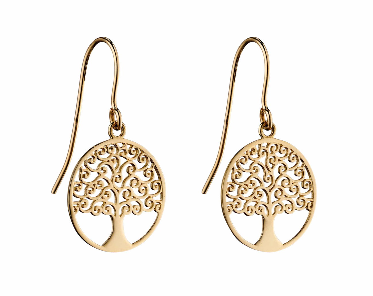 9ct Yellow Gold Tree of Life Earrings