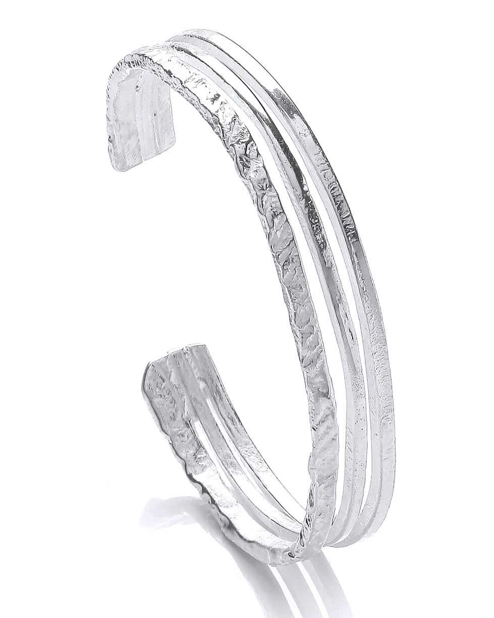 Sterling Silver 3 Bar Cuff Bangle
