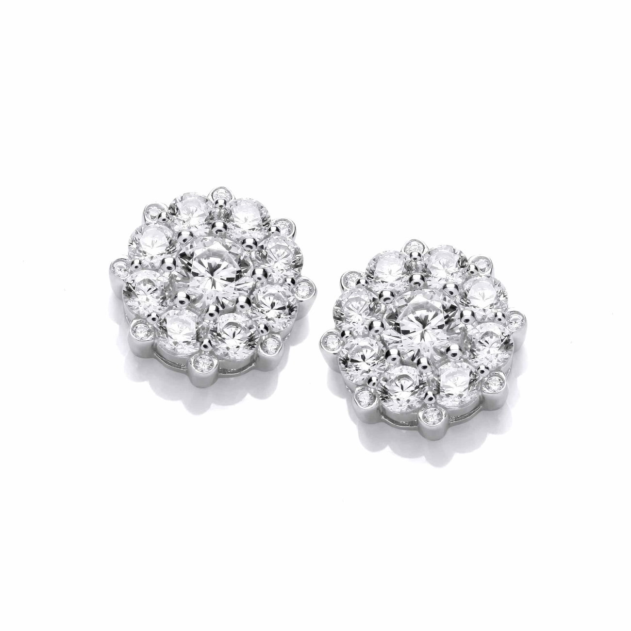 Sterling Silver and CZ Forget Me Not Earrings