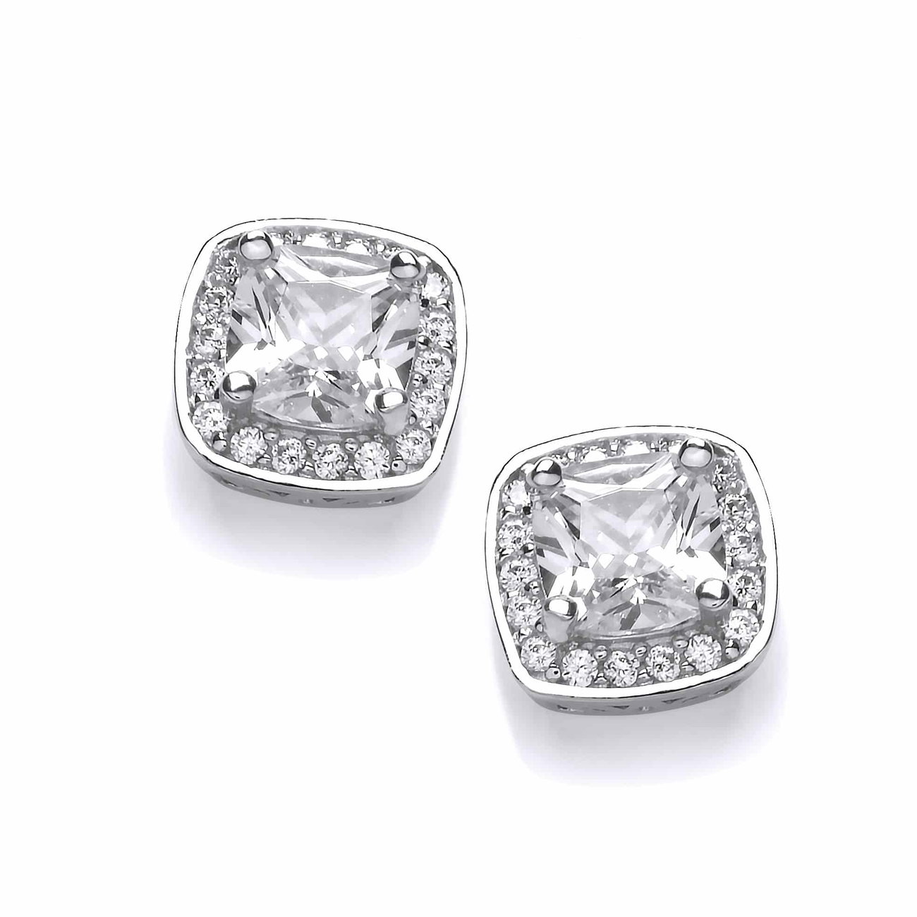 Sterling Silver Regal CZ Earrings