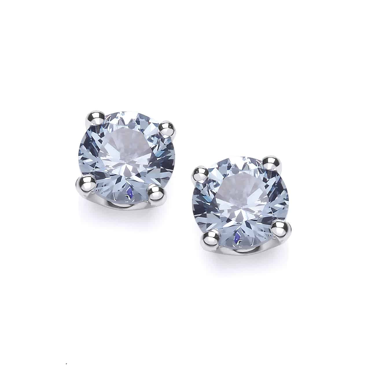 Sterling Silver Simple 1 1/2ct CZ Solitaire Stud Earrings