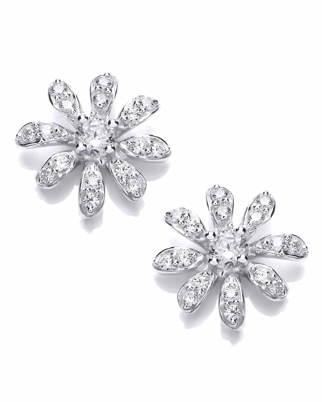Sterling Silver Daisy Stud Earrings