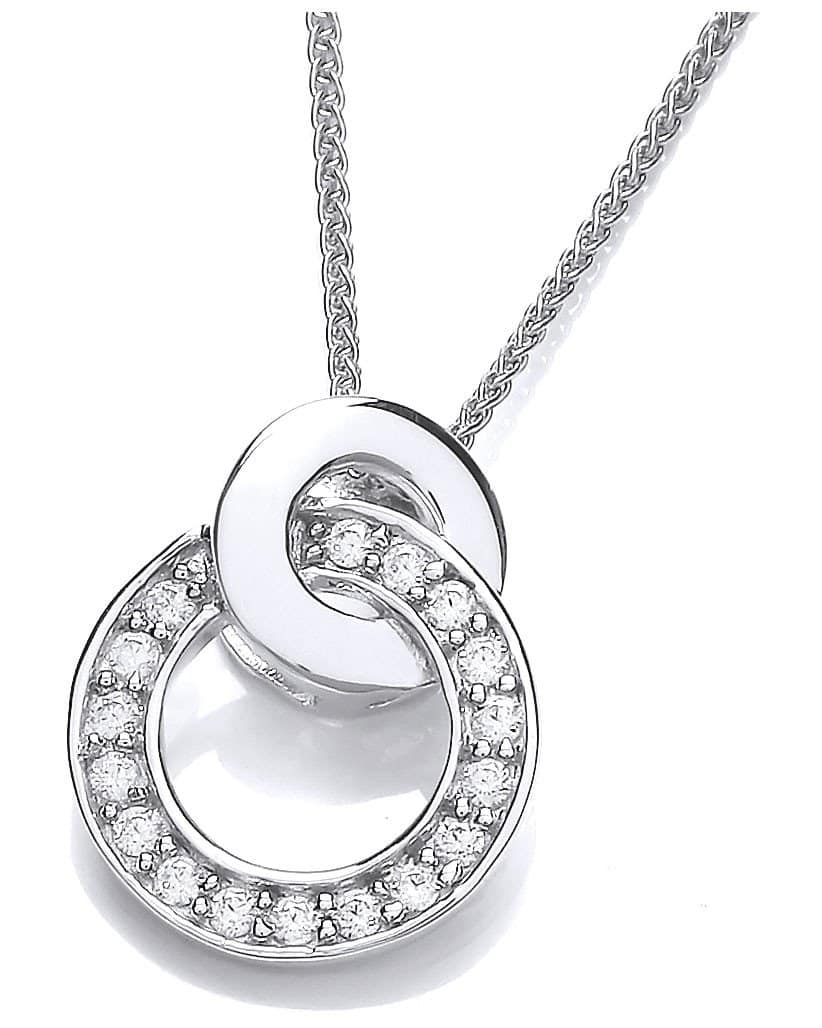 Sterling Silver Glitzy Linked Hoops Pendant