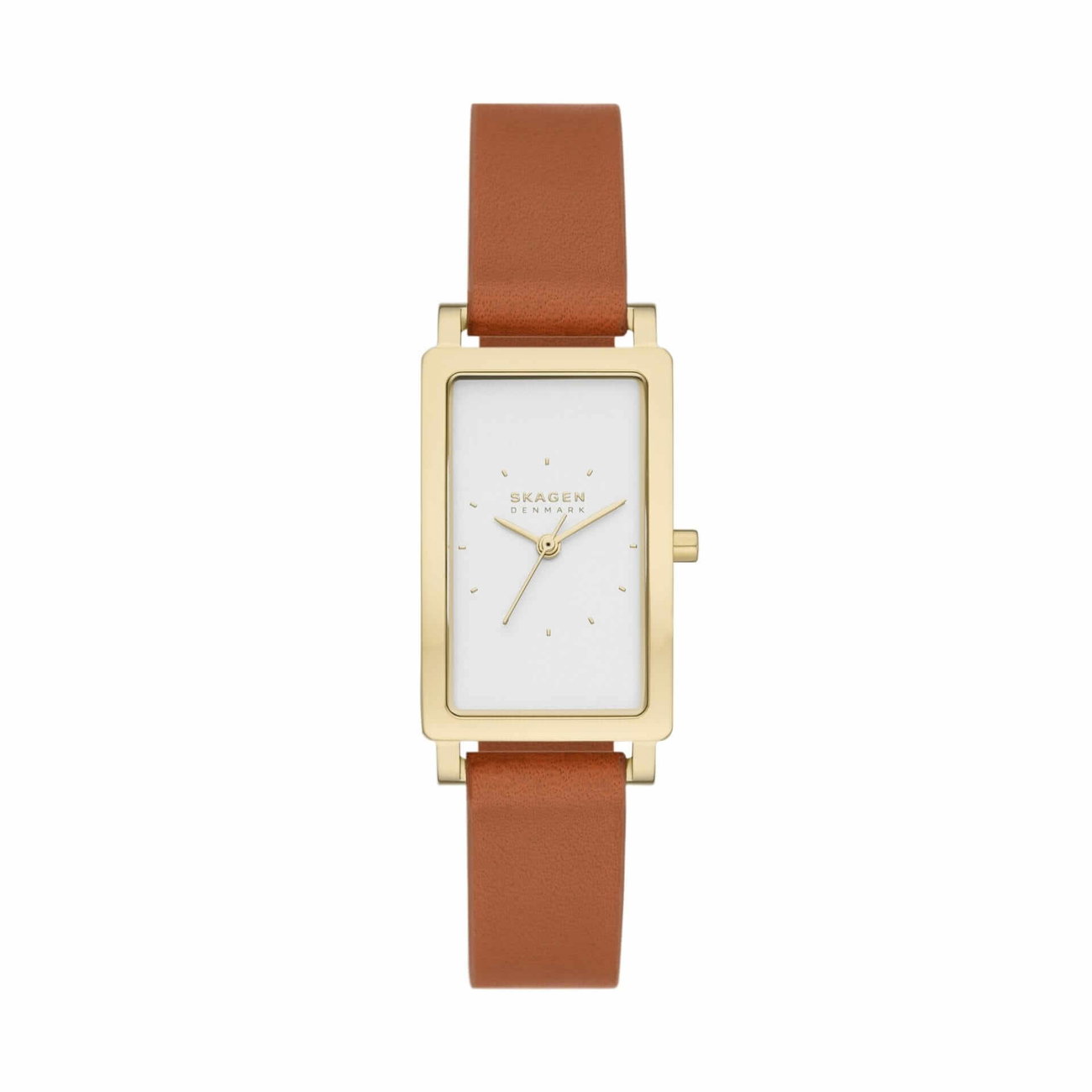Hagen Three-Hand Brown Leather Tank Watch