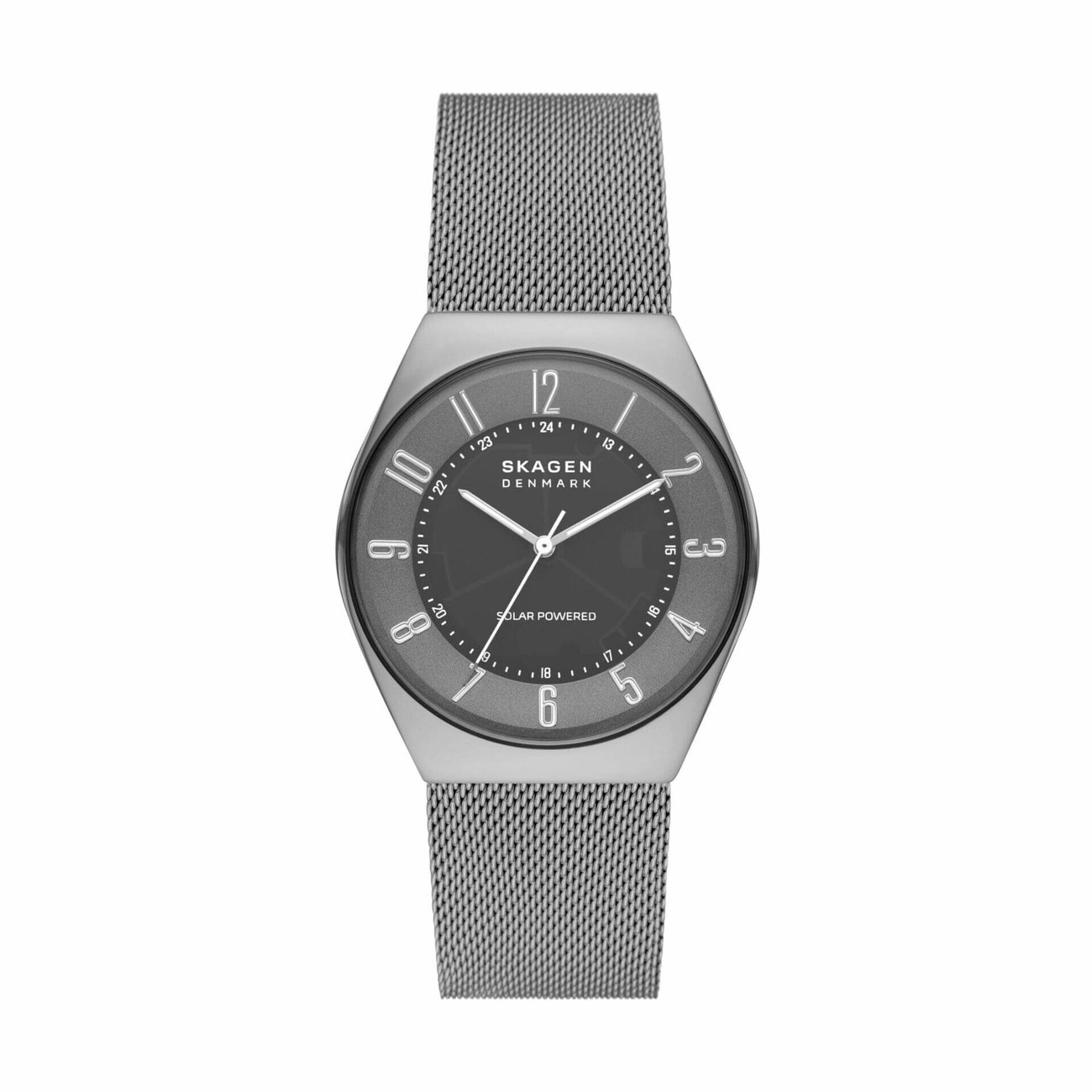 Grenen Solar-Powered Charcoal Stainless Steel Mesh Watch