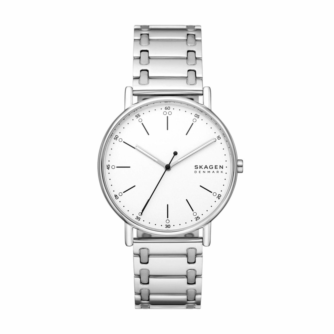 Signatur Three-Hand Silver Stainless Steel Bracelet Watch