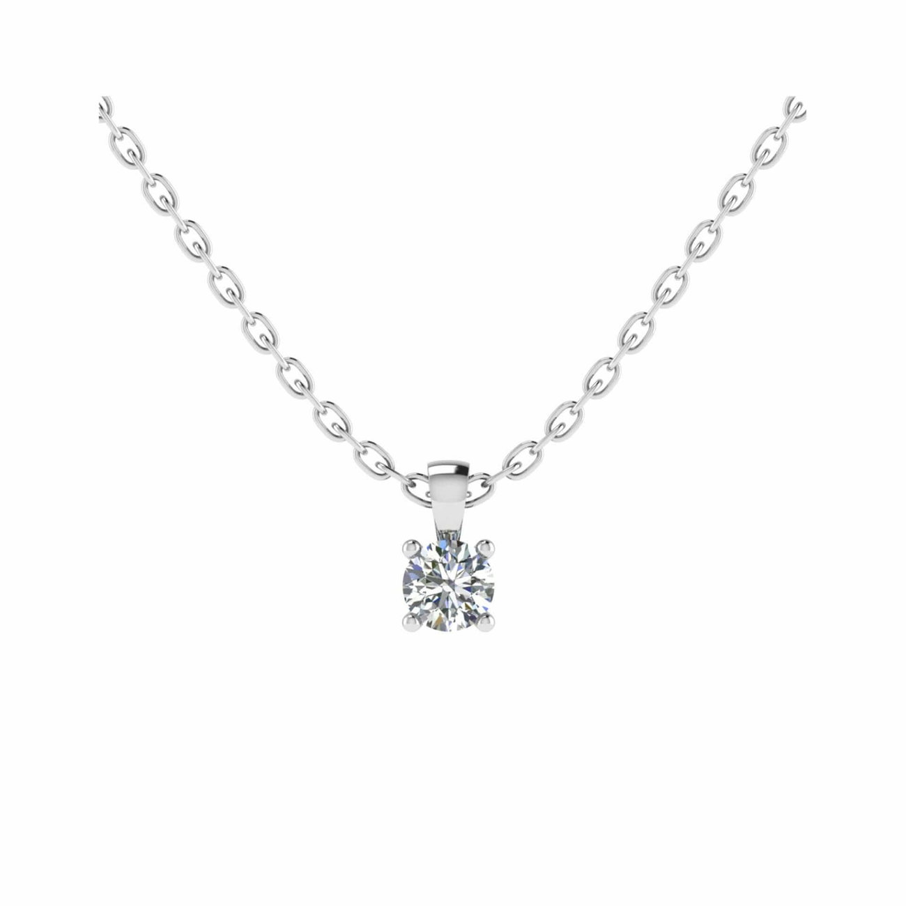 Lab-Grown Diamond Claw Set Pendant and Chain