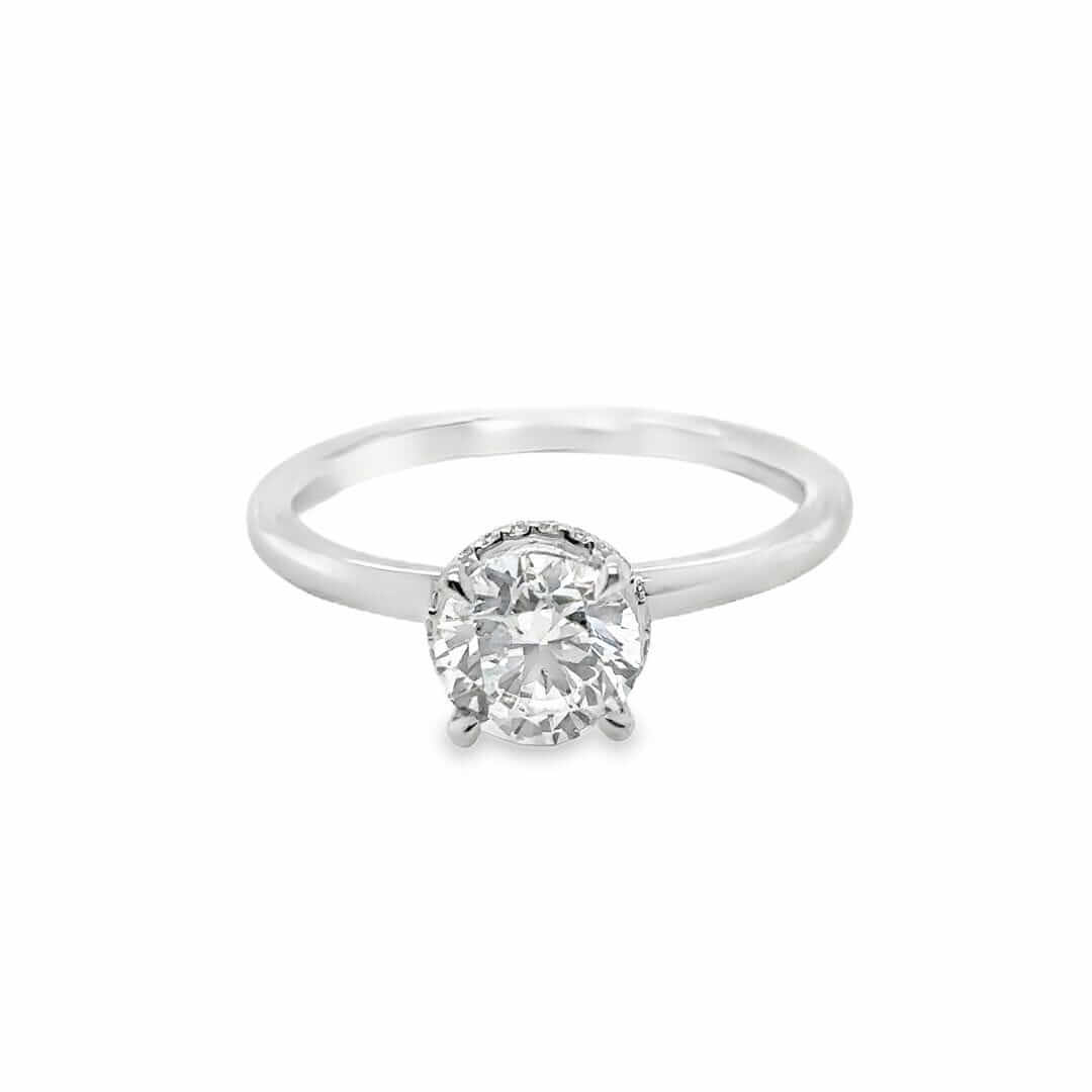 Lab-Grown Diamond Platinum 1.00ct Diamond Hidden Halo Ring