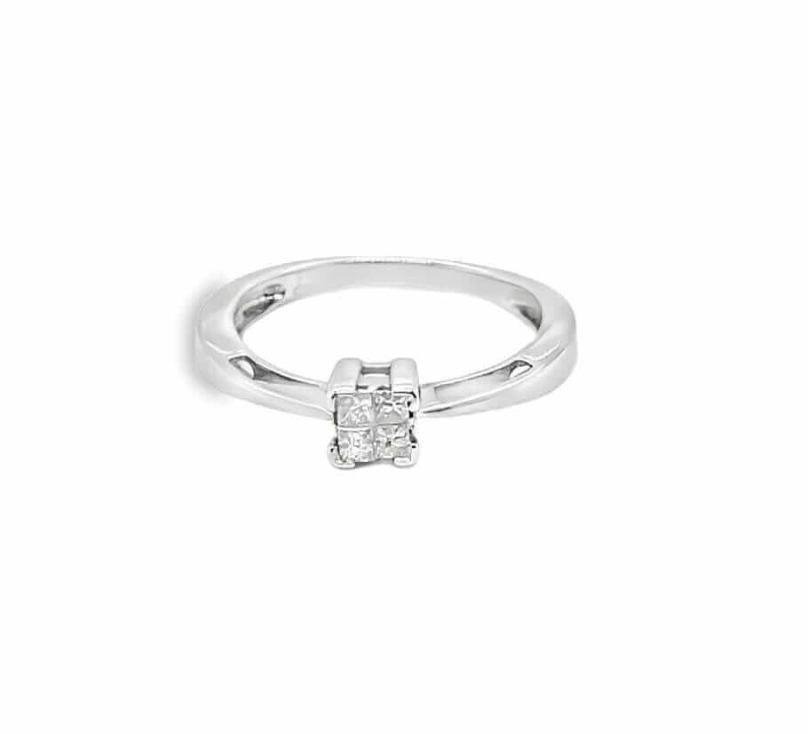 Vintage White Gold Multi-Stone Diamond Dress Ring