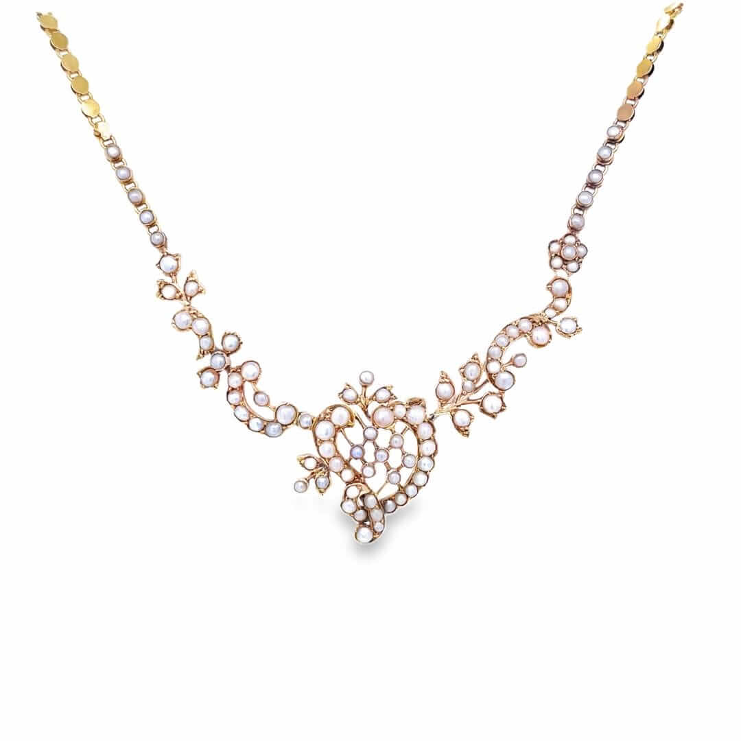 Vintage 15ct Antique Natural Pearl Necklace