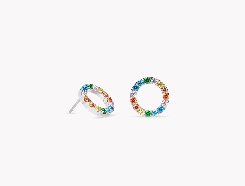Earrings Sparkling Circle silver-multicolour