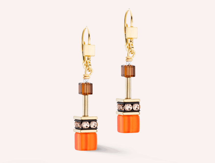 GeoCUBE® Iconic earrings Sunset gold