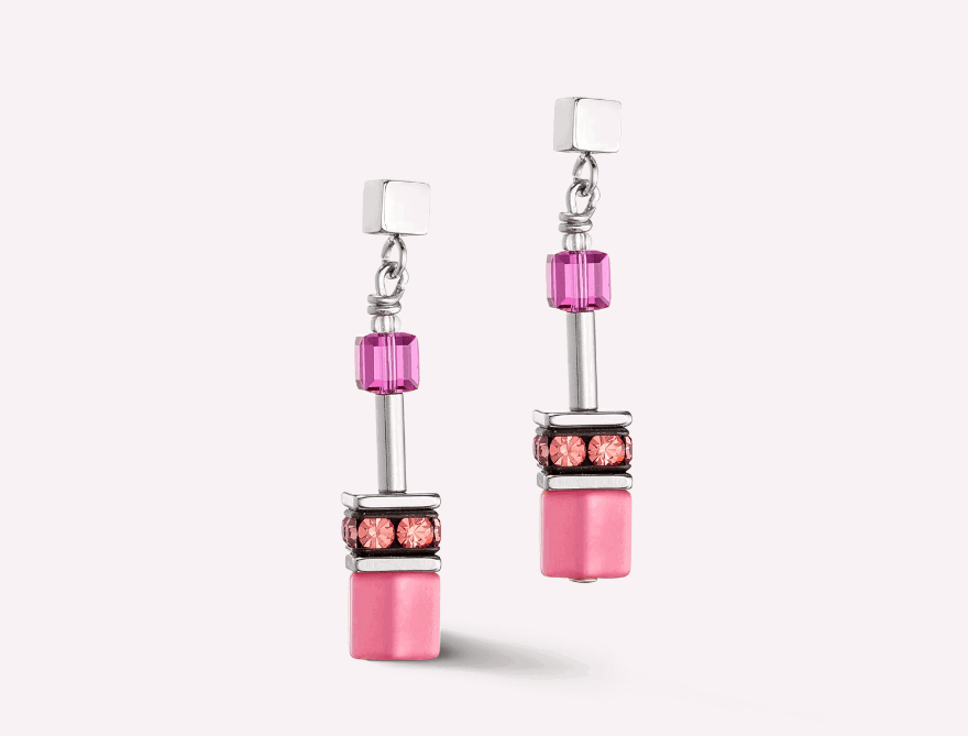 GeoCUBE® Iconic earrings Viva Magenta