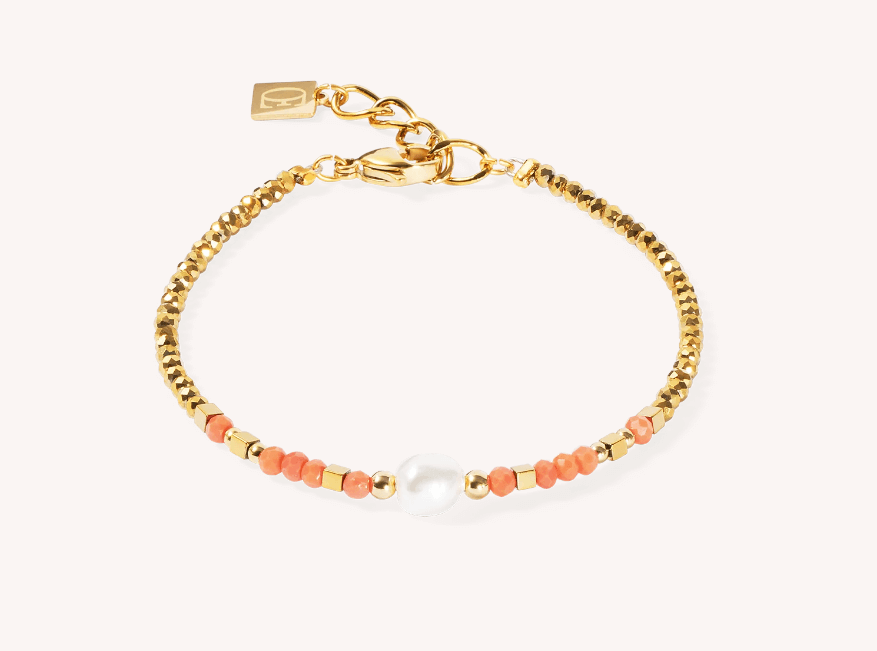 Bracelet Sunset Pearl gold-coral