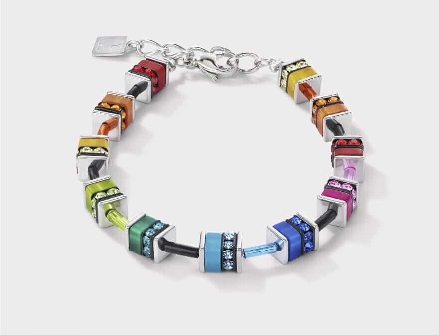 GeoCUBE® Bracelet classic polaris & rhinestone multicolour