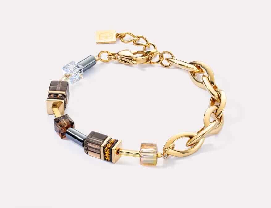 GeoCUBE® Chunky Chain bracelet gold-brown