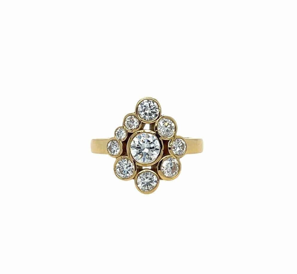 Diamond 18ct Yellow Gold 1.60ct Bubble Ring