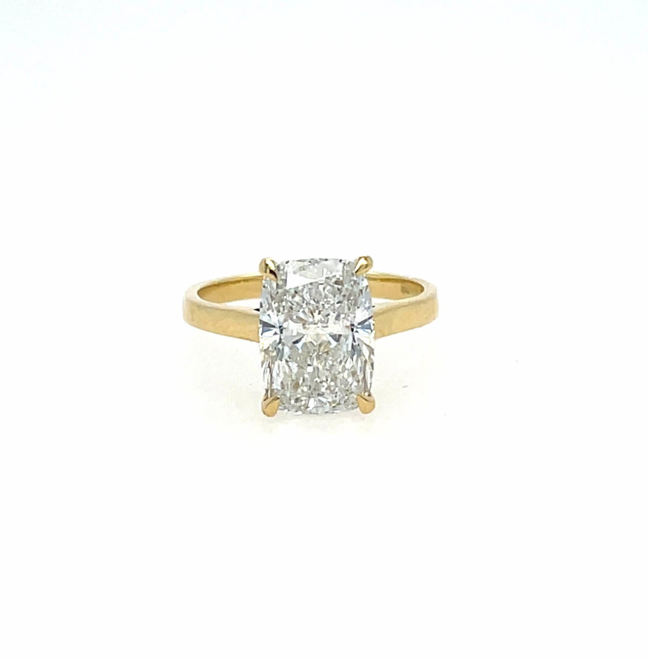 Lab-Grown 3.00ct Diamond Elongated Cushion 18ct Gold Ring