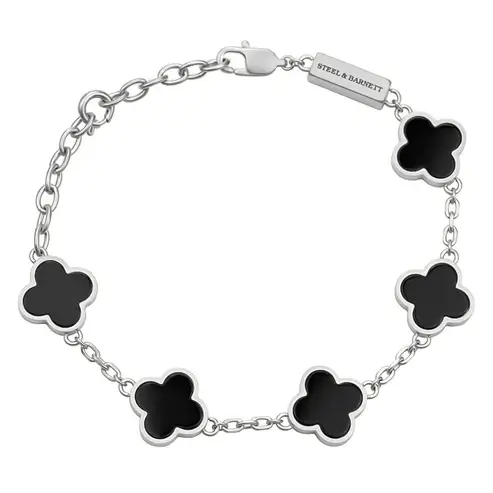 Clover Gemstone Black Onyx Bracelet