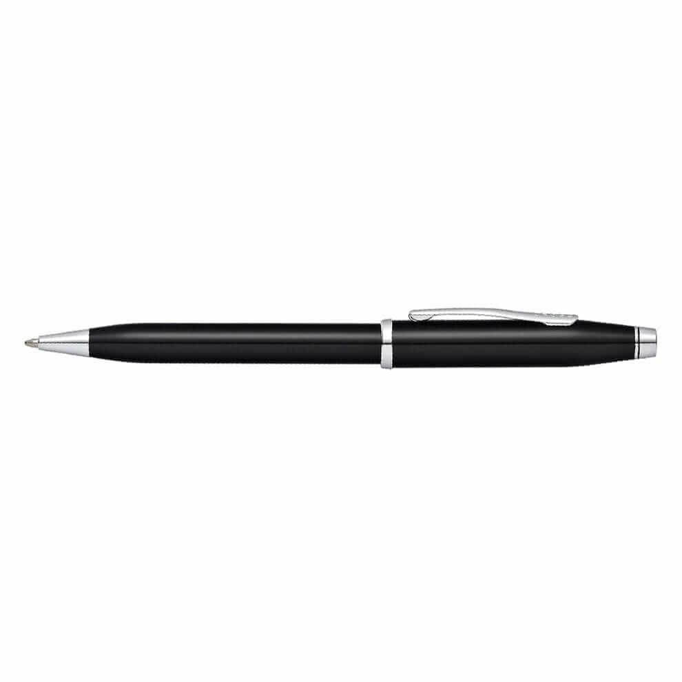 Cross Century II Black Lacquer Ballpoint Pen with Chrome Trim